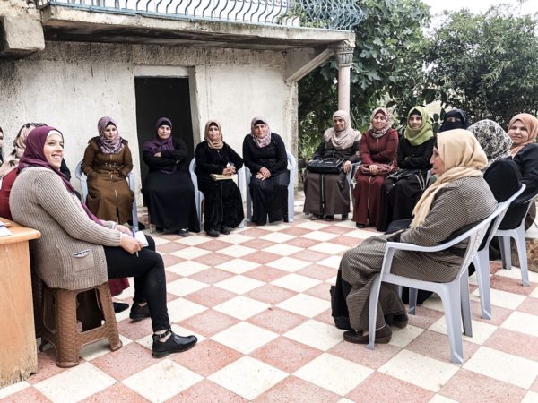 Women from the Hebron Governorate at a REFLECT circle, established with the support of ActionAid