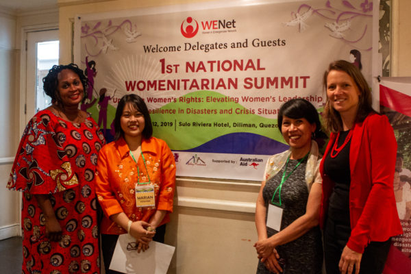 Carol Angir, Marian Ticzon, Ampy and Inge Stokkel at Womanitarian Summit