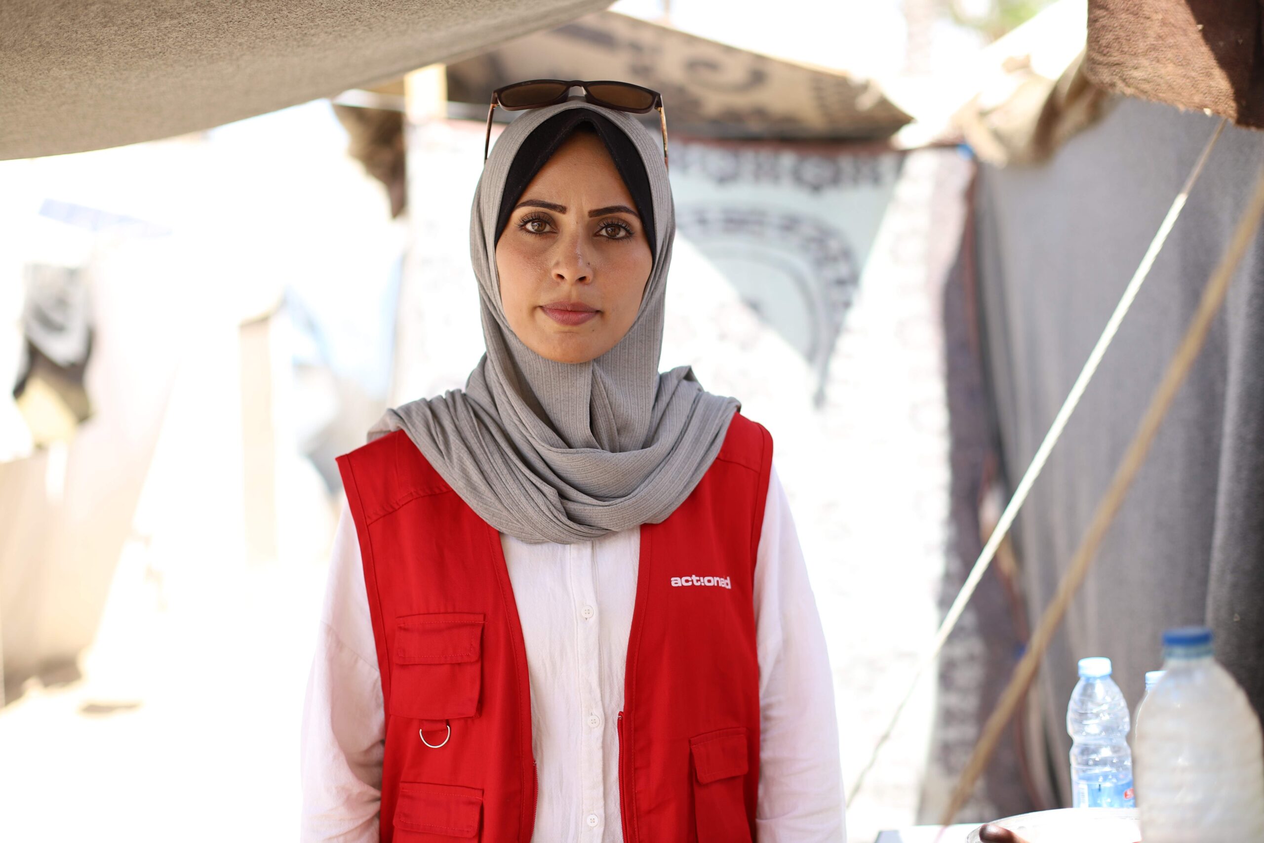 Fatma is an ActionAid Project Officer who works in Gaza supporting women and girls who have been displaced during the war on Gaza. She herself has been forcibly displaced, multiple times, and is living in a camp with her family.